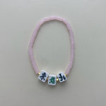 Mahjong Tile Beaded Bracelets- Pink
