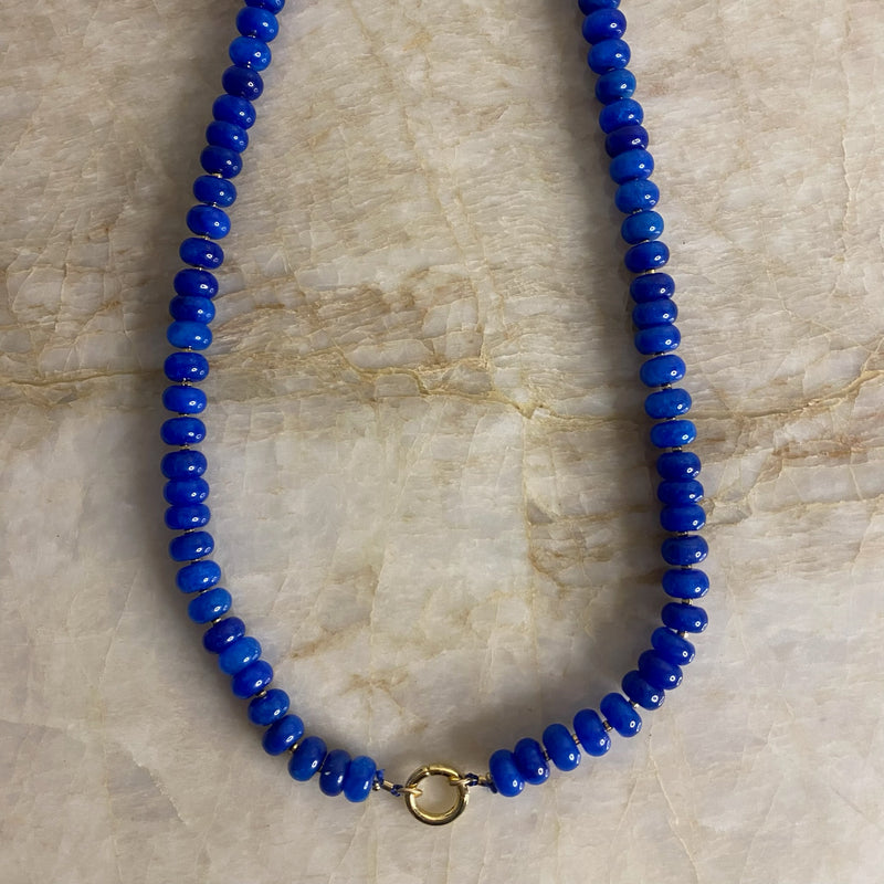 Sweetie Clasp Necklace- Royal Blue