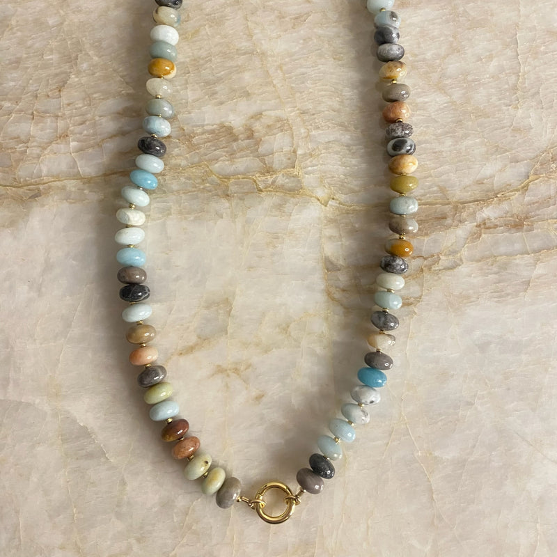 Sweetie Clasp Necklace- Mixed Earth Tones