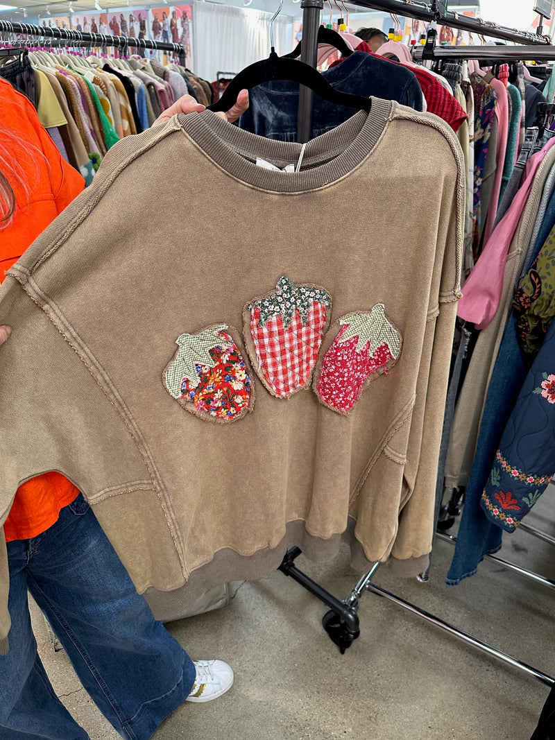 Strawberry Patchwork Pullover
