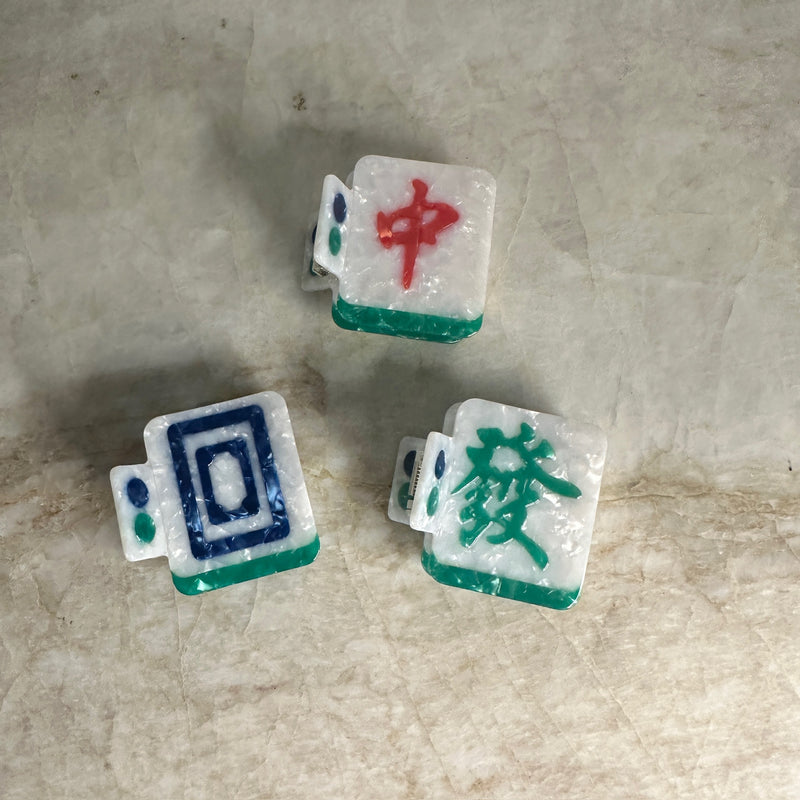 Mahjong Tile Hair Clips