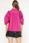 Puff Sleeve Blouse - Berry