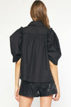 Puff Sleeve Blouse - Black