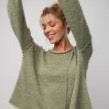 Knitted Uneven Hem Sweater Lounge Top in Sage (TOP ONLY)