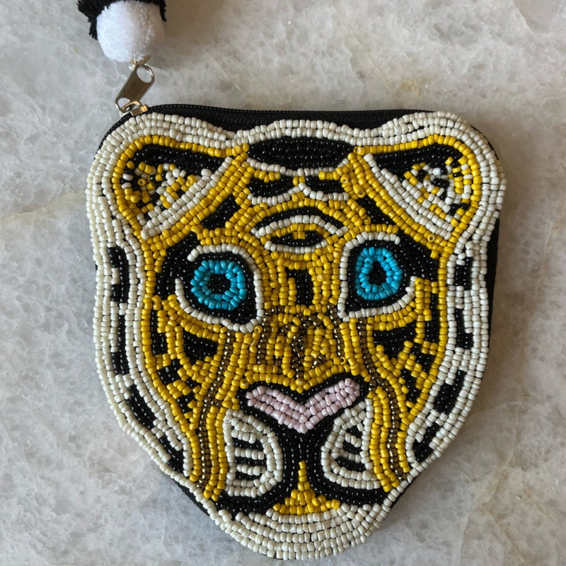 Beaded tiger coin purse