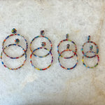Multi Colored Flower Post Acrylic Hoop Earrings