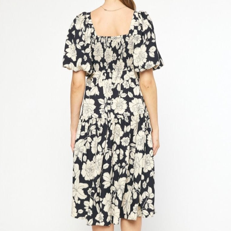 Black & White Floral Dress