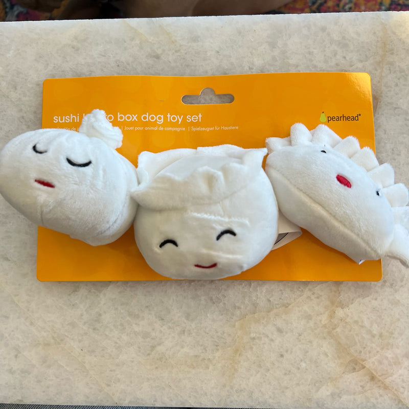Sushi box dog toy set
