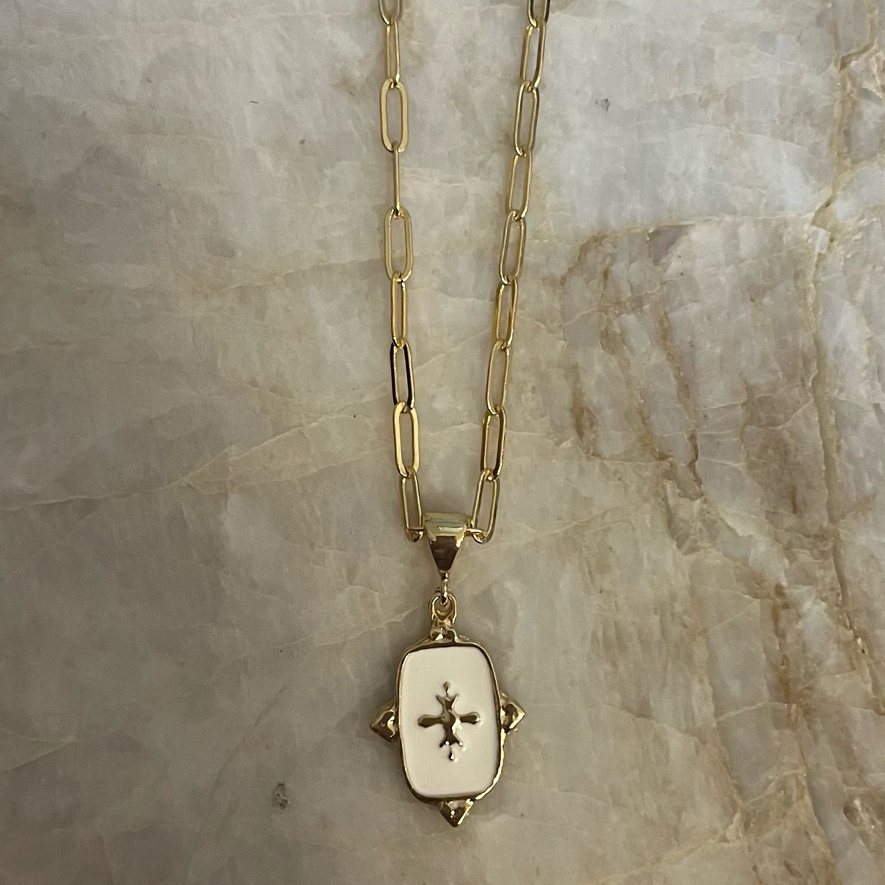 Enamel cross necklace Clearance