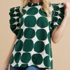 Dot Pattern Print Top (Green)