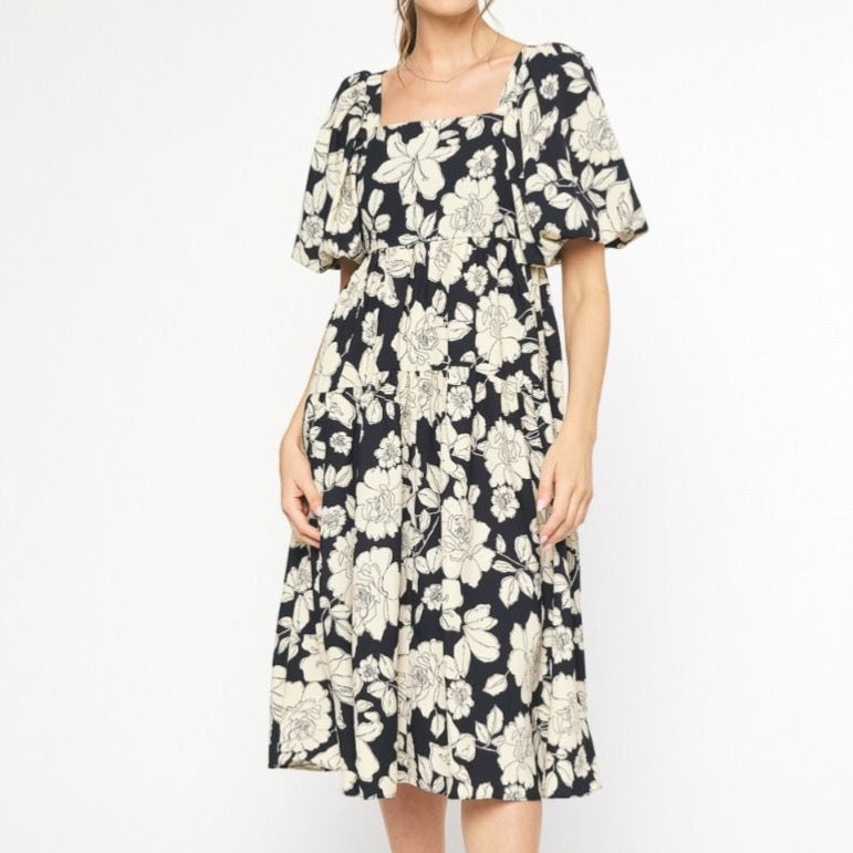 Black & White Floral Dress
