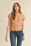 Knitted Sweater Top - Taupe