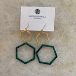 Double Hexagon Earrings