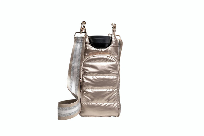 Puffer Crossbody Backpack in Silver