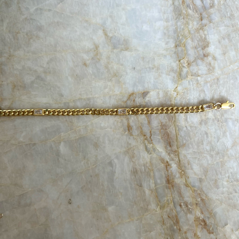 Bejeweled Curb Chain Bracelet