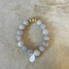 White Agate Faceted Bead Bracelet
