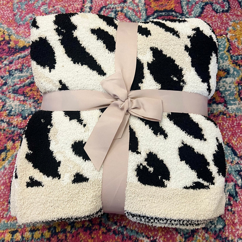 Abstract Cow Print Blanket