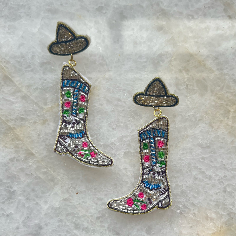 Beaded Earrings - Boots