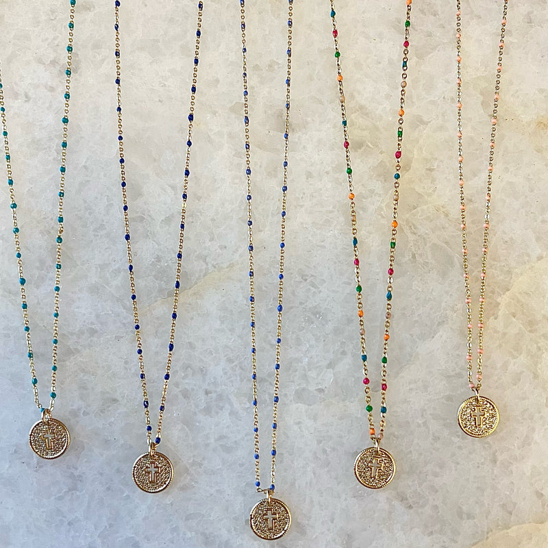 Open Cross Charm Necklace