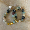 Mixed Amazonite Faceted Bead Bracelet